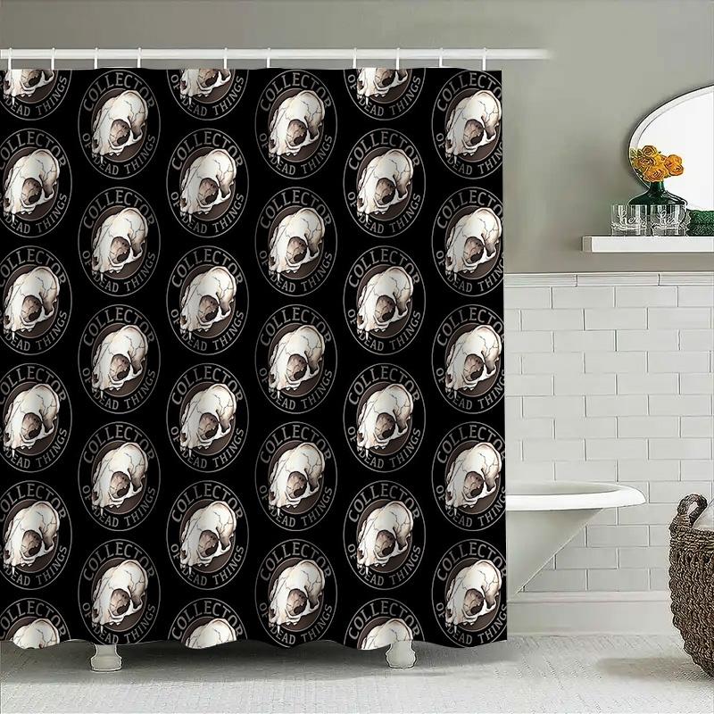 Vintage Skull Shower Curtain Gothic Halloween Decor Spooky Bathroom Set Van Gogh Art Tapestry Backdrop Wall Hanging Home Decor