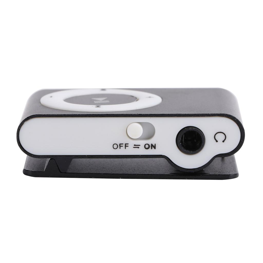Lecteur multimédia de musique numérique portable MiniMP3 BackClip Player avec écouteurs et câble USB(Noir )