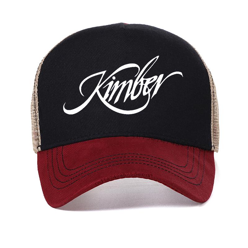 

male brand Kimber 1911pistol Baseball cap Unisex summer outdoor Breathable mesh Trucker Hat Garros Adjustable Snapback hats Adjustable красный