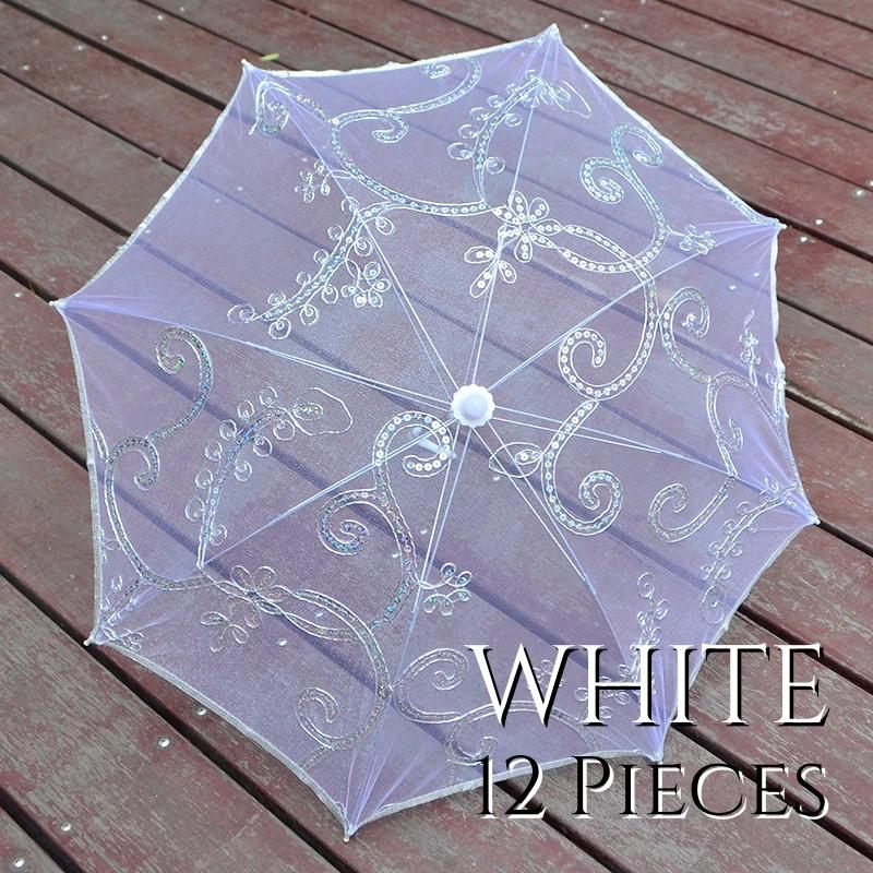 6-11Pcs White Lace Umbrellas for Wedding 19.7" Vintage Parasols Lace Decorative Umbrellas Wedding Bridal Baby Shower Party Props