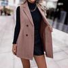 Women's Sleeveless Double Breasted Blazer Vest, Casual Slim Fit Suit Vest, Office Wear Tops
