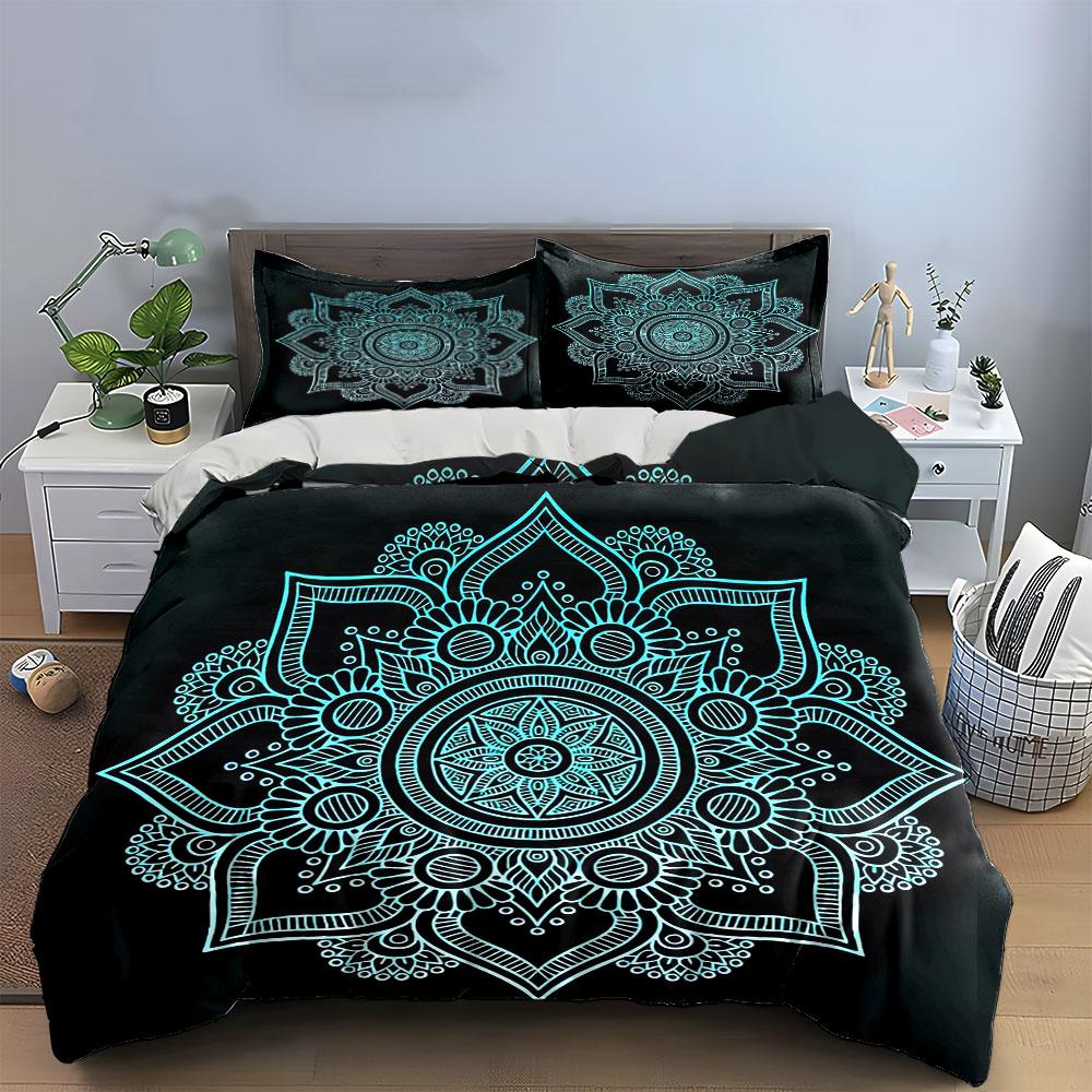 Mandala Art Decor Set Soft Comfortable Duvet Cover Bedding Set Included 1*Duvet Cover & 2*Pillowcases, Gift