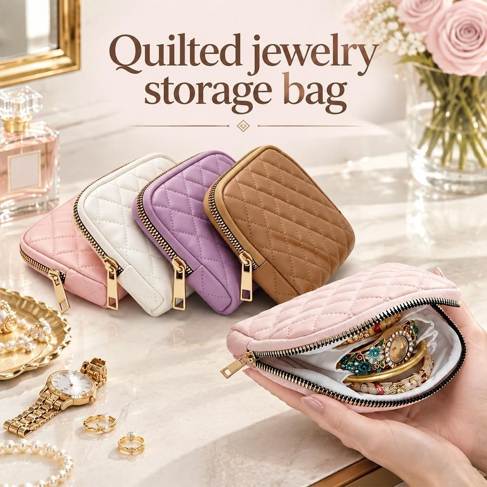 PU Jewelry Storage Case Multi-Layer Compartments Jewelry Organizer Bag New Jewelry Pouch For Women