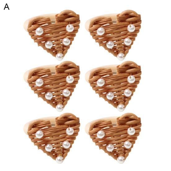 

6 шт./набор Прекрасное кольцо для салфеток в форме сердца Изысканный плетеный вручную ротанговый зажим для салфеток для дома A