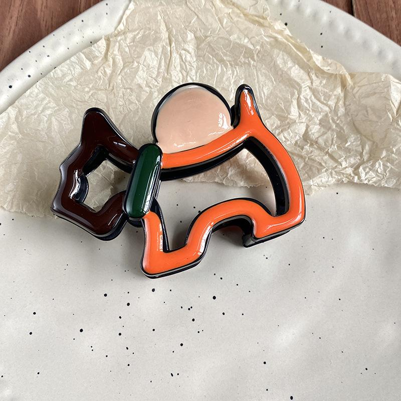 Y2K Cute Dog Hair Claw Clip Colorful Oil-drip Shark Clip Puppy Geometric Hair Clips Women Hair Accessories