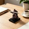 Unique Ninja Desk Decor Kneeling Knight Pen Holder 3D Printed Armor Warrior Statue Organizer Executive Rest for Office Medieval Gift Scratch-resistant