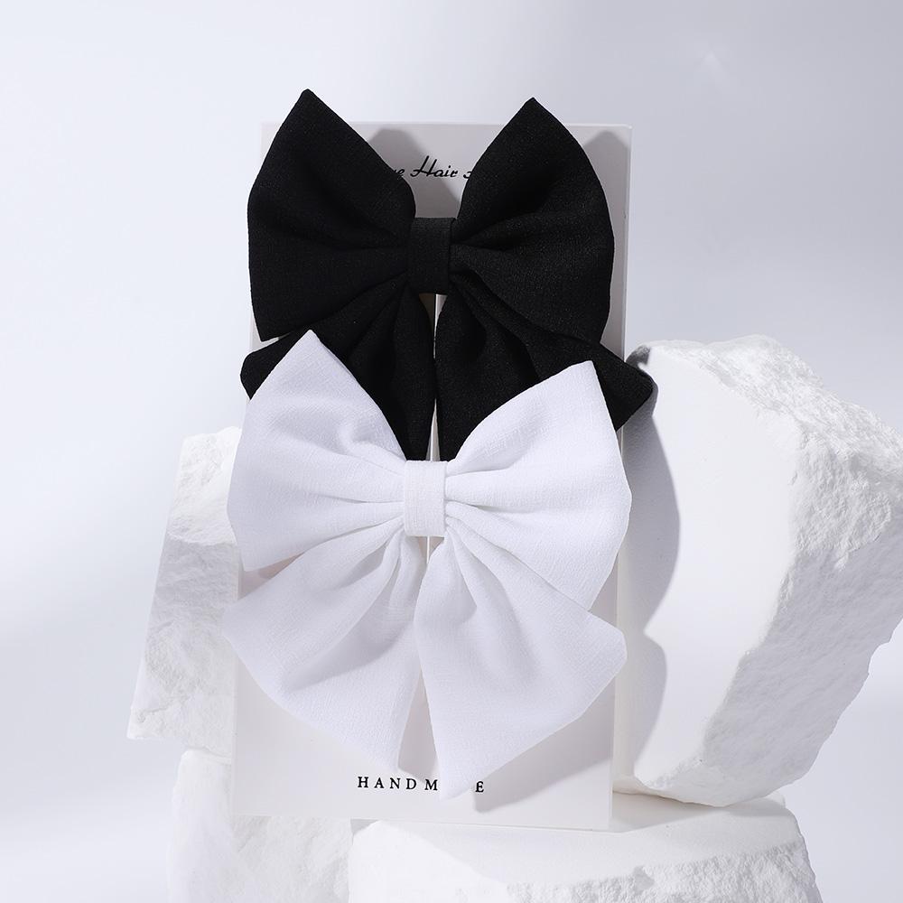 

2pcs/set Elegant Sweet Bow Ribbon Hair Clip Fashion Simple Solid Clip Hair Pin Retro Barrettes with Clips Girls Hair Accessories