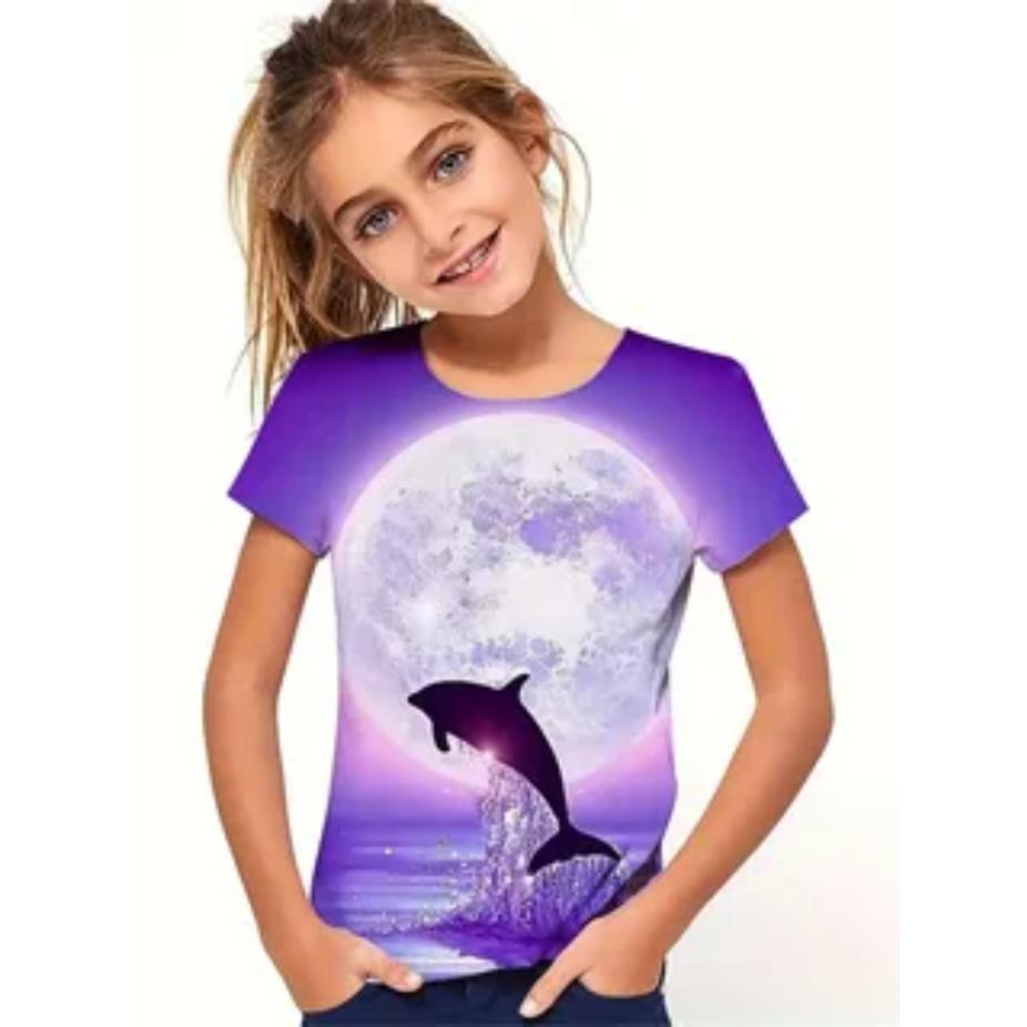 Kids T-shirts Short Sleeve 3d Print T Shirt O Neck Tops Polyester Casual Sportwear Comfortable Tees