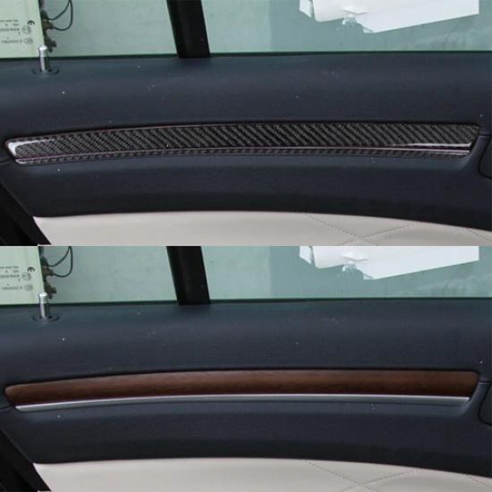 4Pcs For 2015-Up Chrysler 300 Carbon Fiber Interior Rear Door Panel Cover Trim