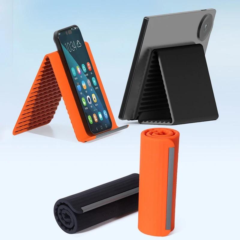 Portable Foldable Silicone Phone Holder Bendable Freely into Any Shape Multi-Angle Adjustable Stand for Mobile Phone