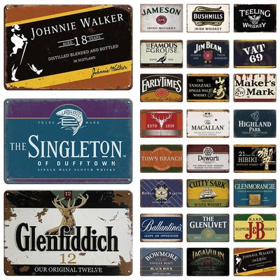 Whiskey Brand Metal Sign Tin Sign Decorative Plaque Metal Vintage Metal Poster Plate Ireland Bar Pub Club Man Cave Wall Decor