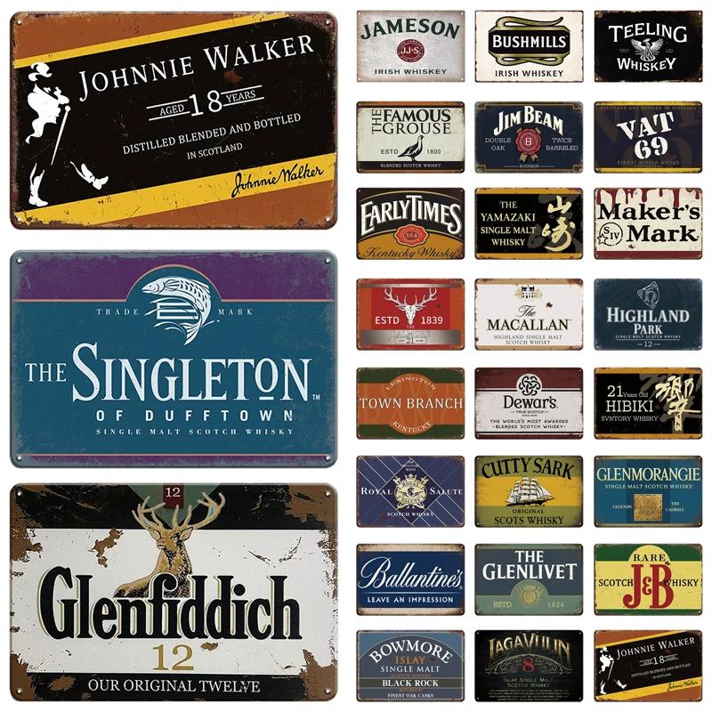 Whisky Marke Metallschild Blechschild Dekorative Plakette Metall Vintage Metall Posterplatte Irland Bar Kneipe Club Männerhöhle Wanddekor
