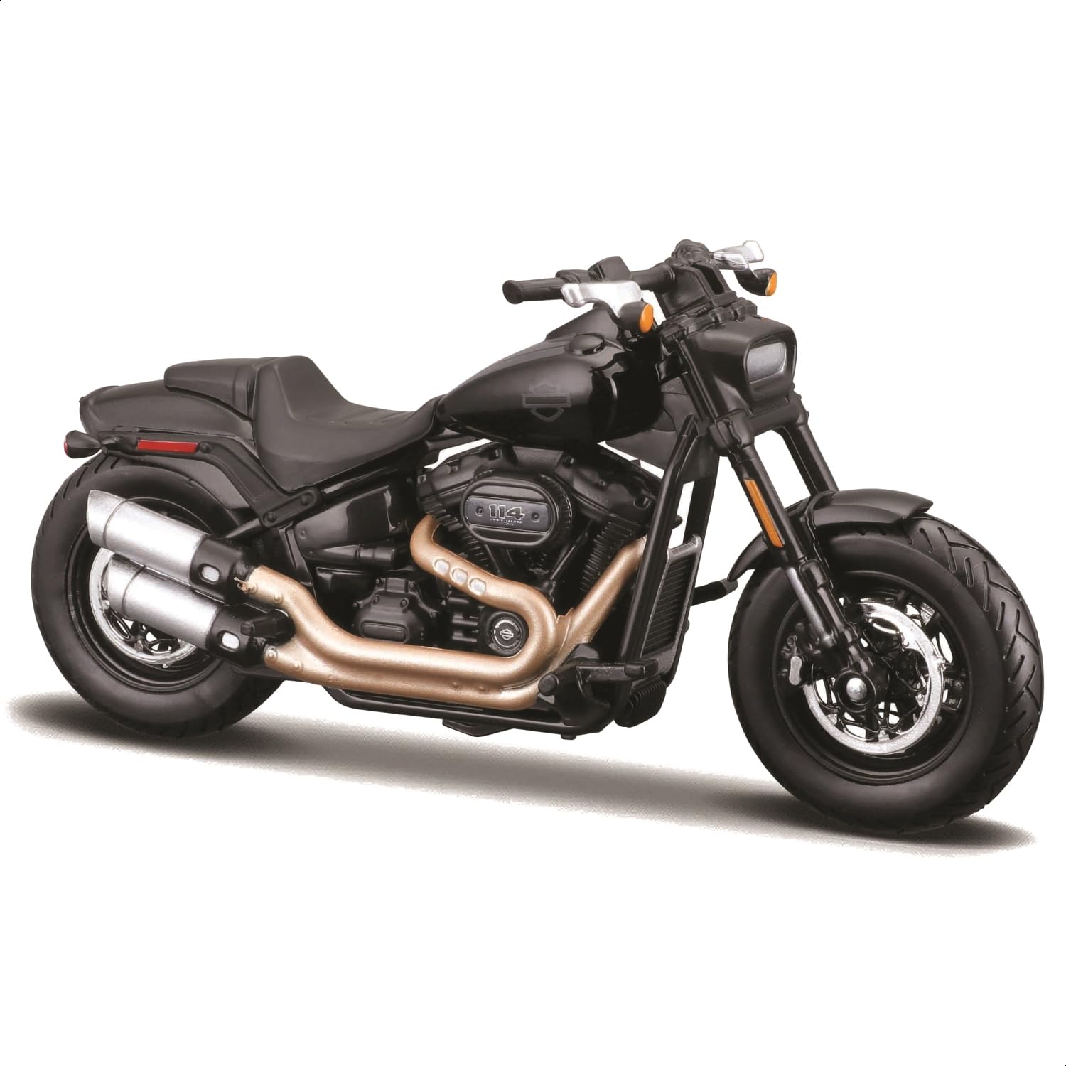 Maisto Масштаб 1/18 Серия мотоциклов Harley-Davidson 43 Коллекция 31360 (Нет базы) / Литая модель автомобиля мотоцикла (2022 Fat Bob 114 Черный 22937)
