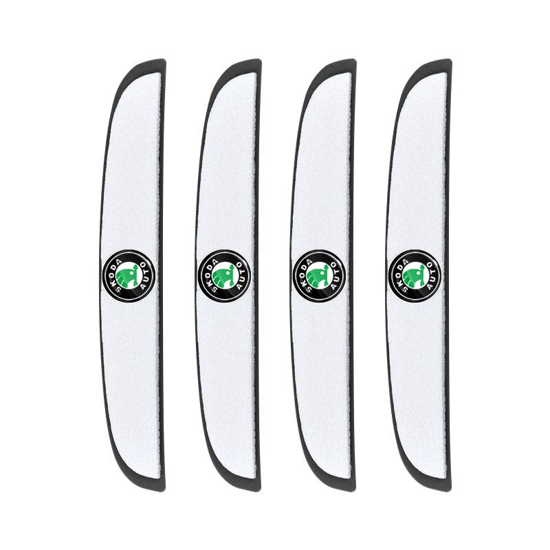 4pcs Car Door Anti-Collision Strip Rearview Mirror Protection Sticker for Skoda Fabia Kodiaq Kamiq Superb Yeti Octavia Enyaq Rapid Karoq Derivati