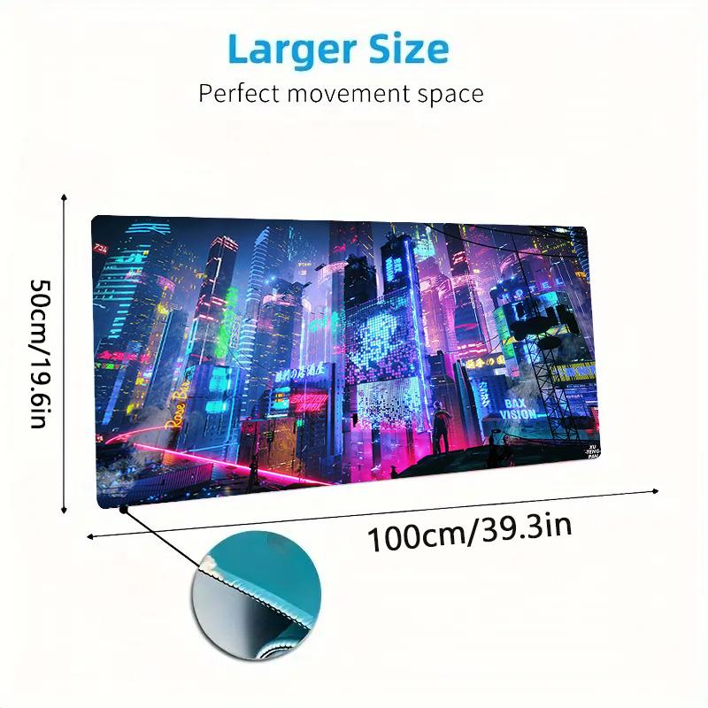 Cyberpunk Color Mouse Pad Large Gaming Table Cushion Non-slip Laptop Tablet Big Mousepad XXL Mat Mini PC Playmat With Lock Edge