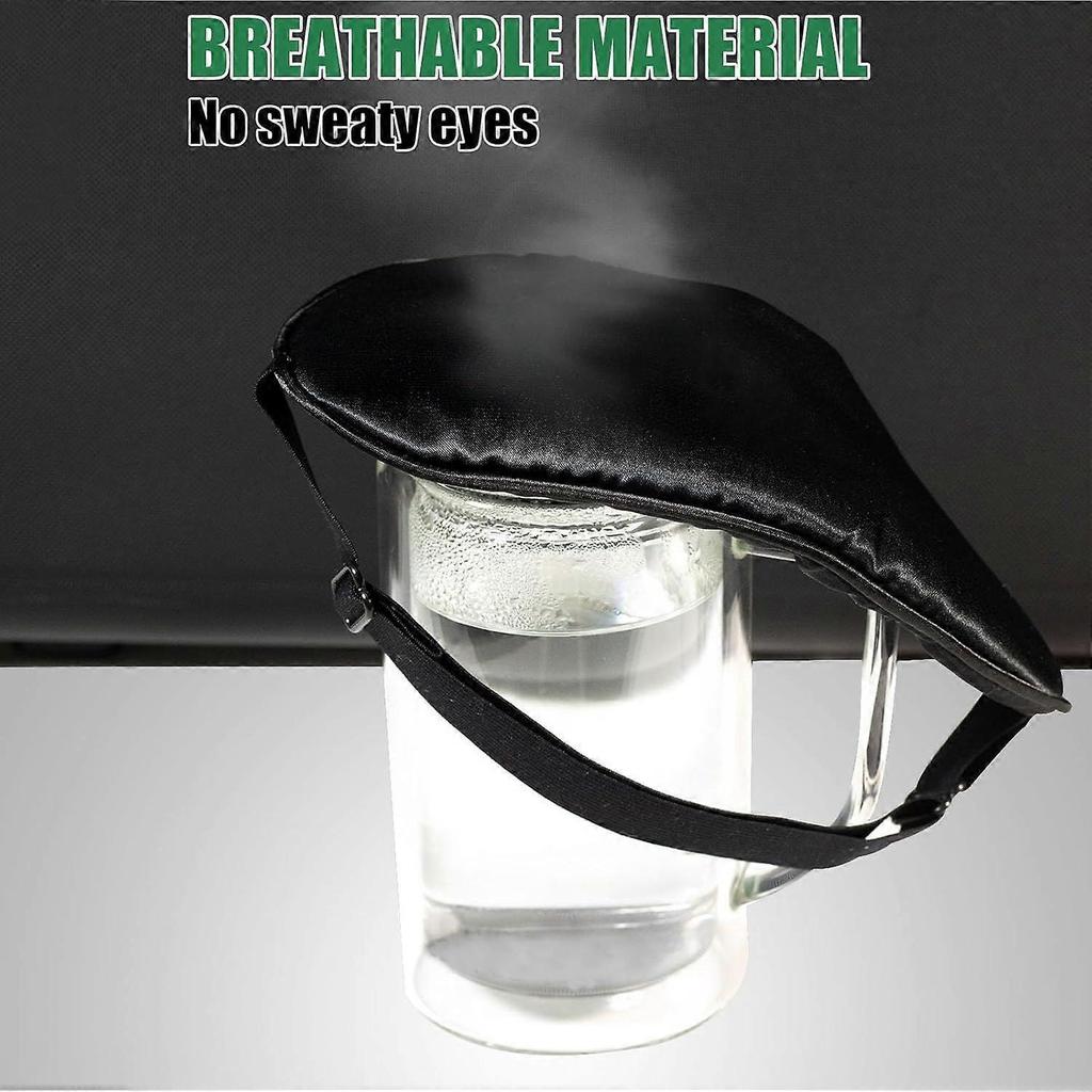 Sleep Mask for Women and Men 2 Pcs Eye Mask for Sleeping Adjustable Strap Blackout Silk Sleep Eye Masks Soft Eye Covers Blindfolds Black 2 Pack
