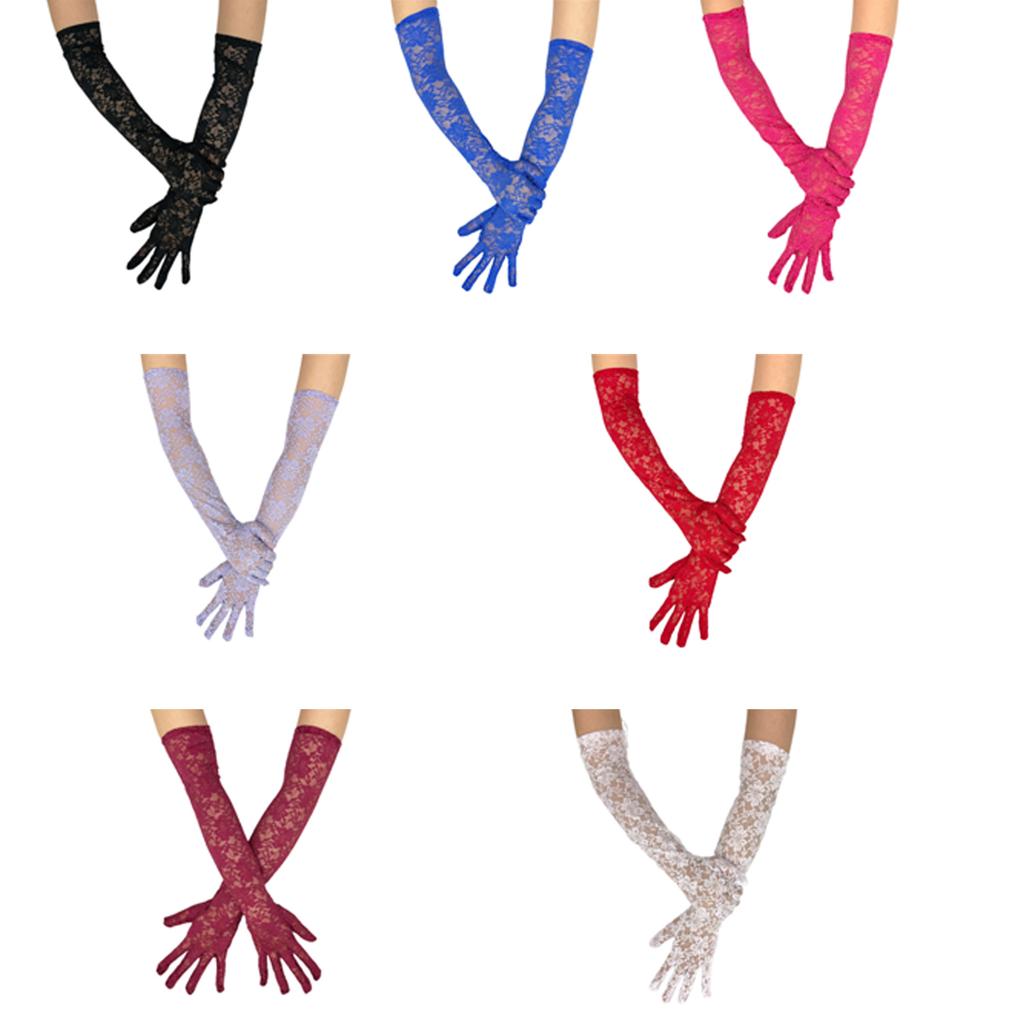 2pack Sophisticated Lace Evening Gloves Party Costume Gloves Fashionable Gloves for Evening Parties Weddings