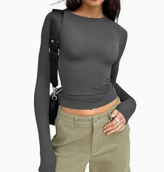 Spicy Girl Slim Fit Long-Sleeve Base Layer Top for Women – Sexy & Flattering