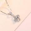 Fashion Four-Leaf Clover Imitation Moissanite Diamond Pendant Necklace