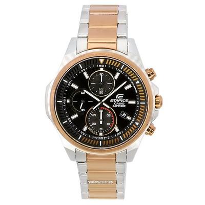 Edifice schwarzes Zifferblatt zweifarbiges Quarz EFR-S572GS-1A EFRS572GS-1 100M Herrenuhr