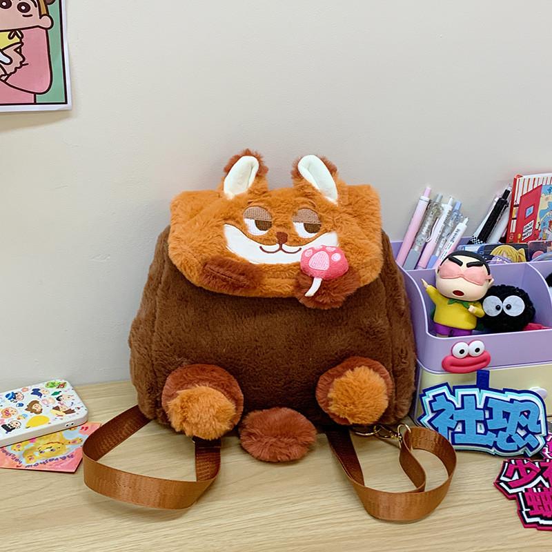 

Judy Zootopia And Nick Cartoon Plush Backpack With Flip Design For Daily Use Nick Brown