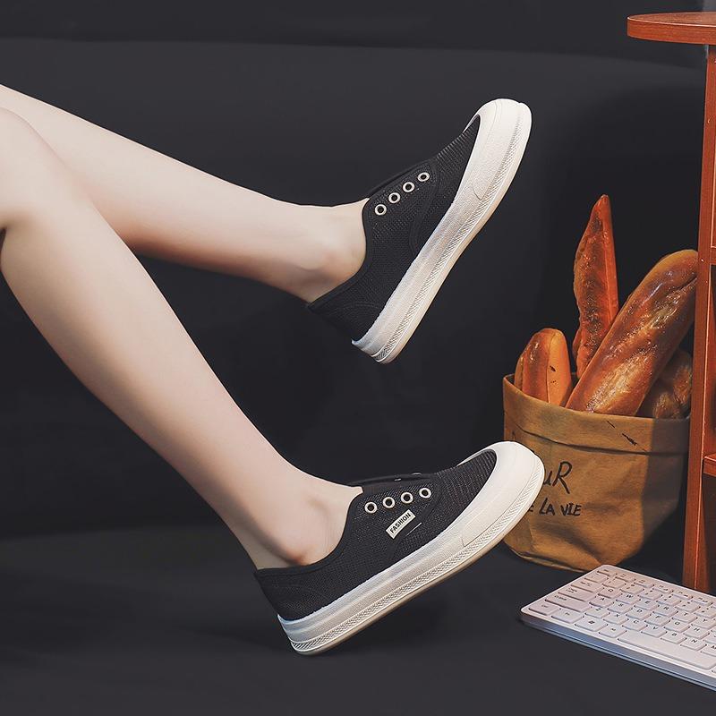 Summer Hollow Breathable Canvas Shoes Low-top Shoes Mesh Tide Shoes Heightening White Shoes Board Shoes