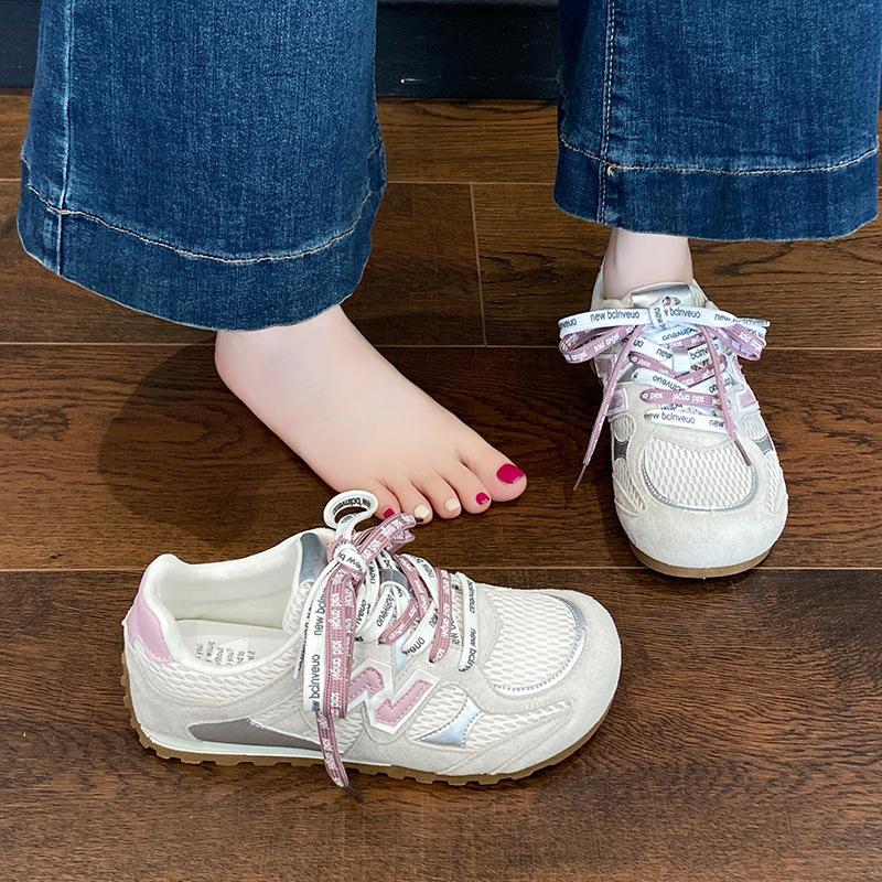 New Mesh Blue 2025 Summer Breathable Retro German Training Shoes Women's Super Fire Casual Platform Sports Forrest Gump Board Shoes