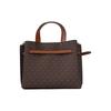 Michael Kors MK Emilia Commuter Logo Color Block Zipper Coated Canvas Shoulder Crossbody Tote Bag Small Women Bags Acorn-Brown 35H0GU5S1B-BROWN