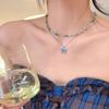 Suitable For Summer Coolness Double-Layer Butterfly Necklace Accessories Women'S Light Luxury Niche Flash Exquisite Collarbone Chain Neck Chain