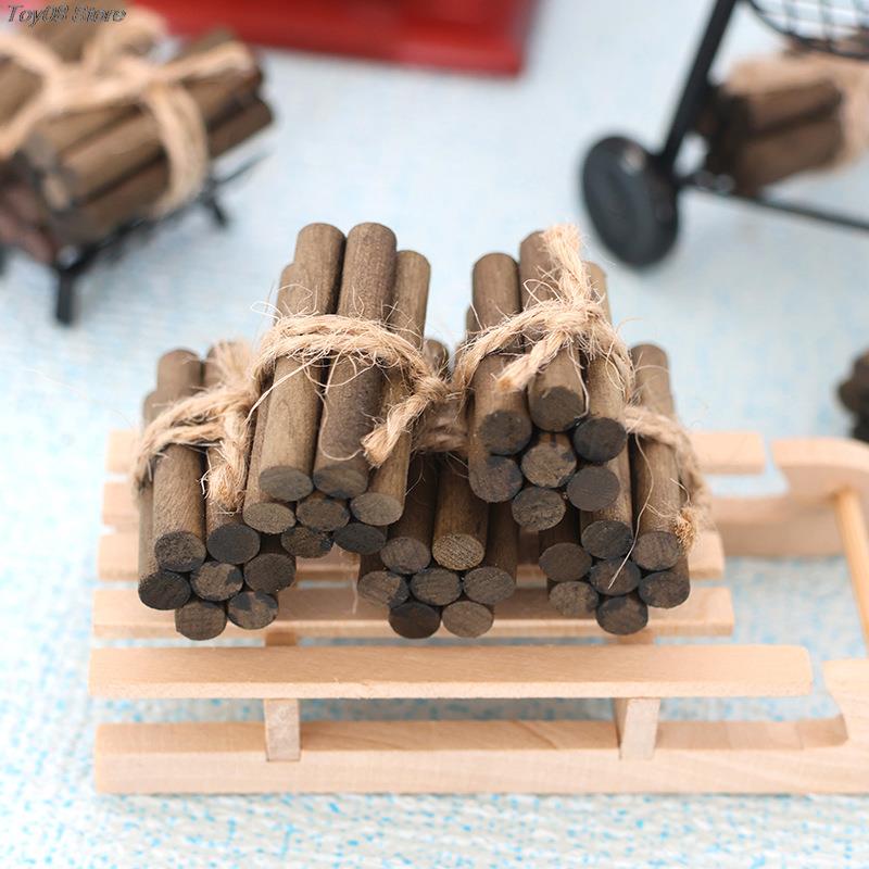 1Pc 1:12 Dollhouse Miniature Metal Firewood Holder Decoration Toy Furniture Garden Lawn Fireplace Dollhouse Home Accessories