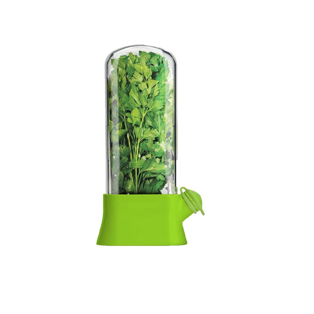 

1pc Refrigerator Herb Crisper Saver Pod Container Vegetable Preserving Bottle Keep Herb/Cilantro/Mint/Parsley/Asparagus Fresh Gr зелений