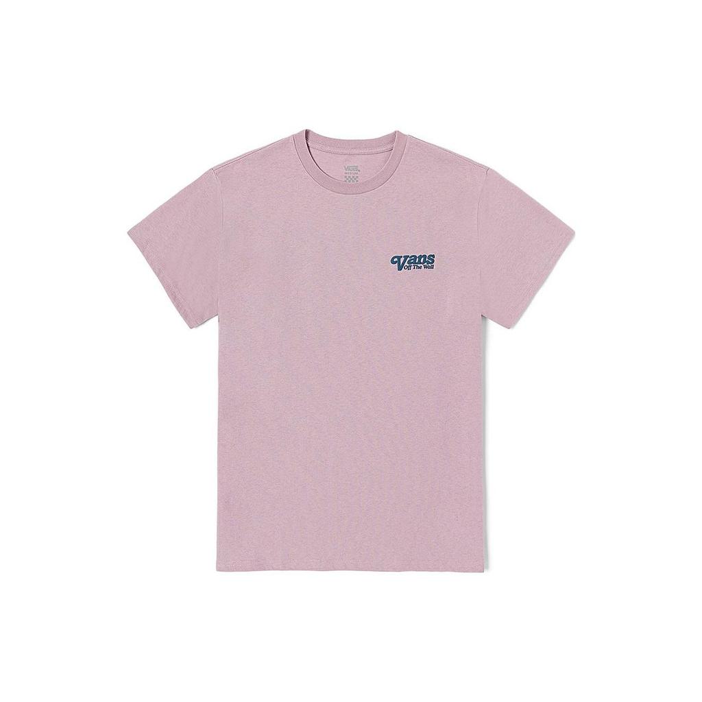 Vans Cat Print Round Neck Short Sleeve T-Shirt Women Tops Light-Purple VN0008ZJBLT