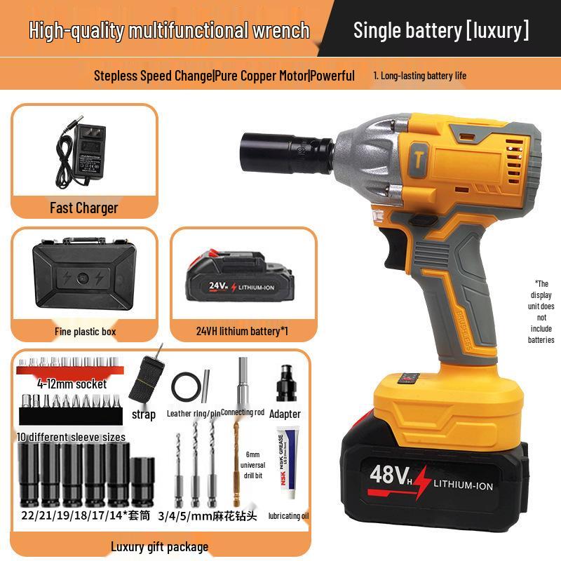 

Высокомощный бесщеточный электрический гайковерт: Литиевая батарея, Высокий крутящий момент, Бытовая пистолетная отвертка, Гвоздезабивной пистолет