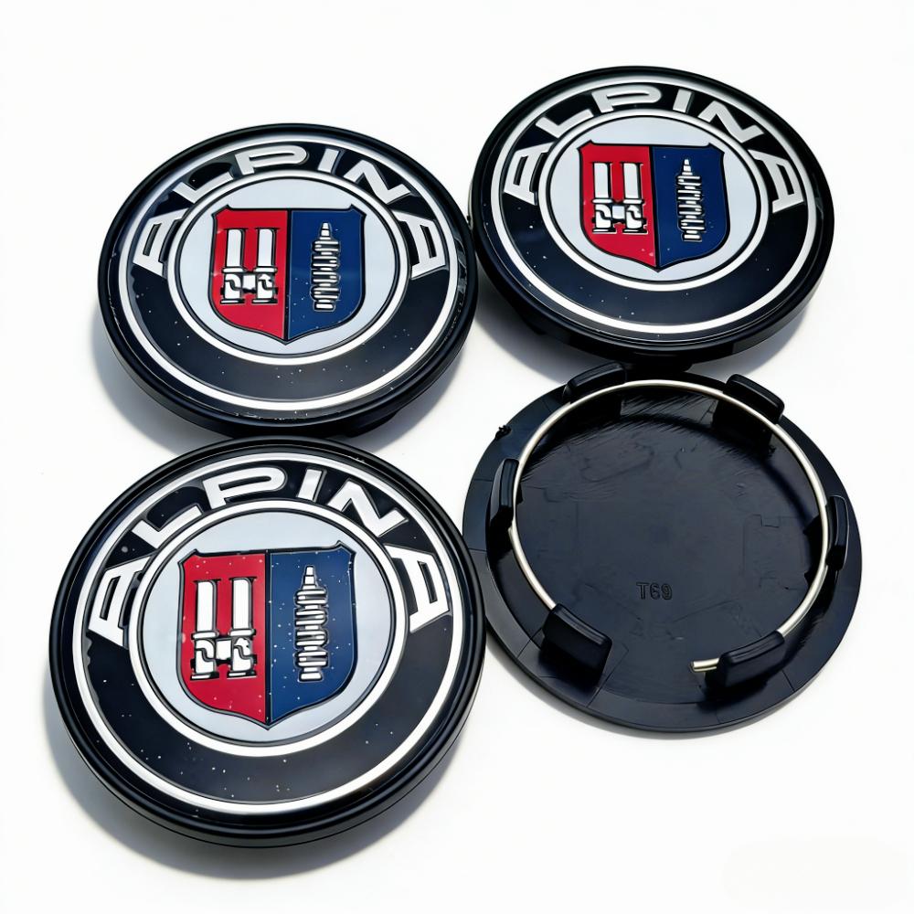 

4pcs ALPINA Logo Badge Emblem Car Wheel Center Caps 69MM Clip 56MM Wheels Hub Dust Cap Rim Hubcaps Cover Replace Car Accessories Alpina Badge&4pcs T69 Wheel Cap