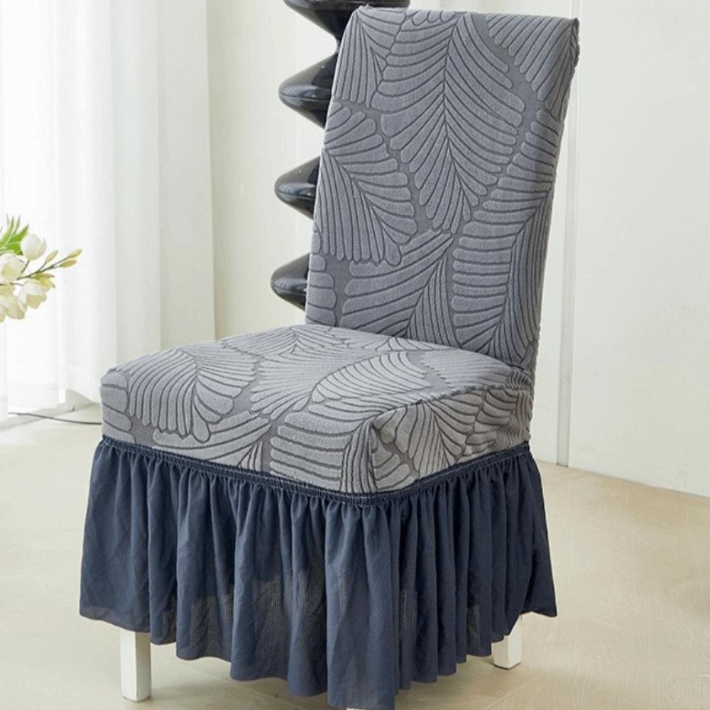 Thickened Stretch Jacquard Dining Chair Cover Dust-proof Chair Seat Slipcover Living Room темно серый