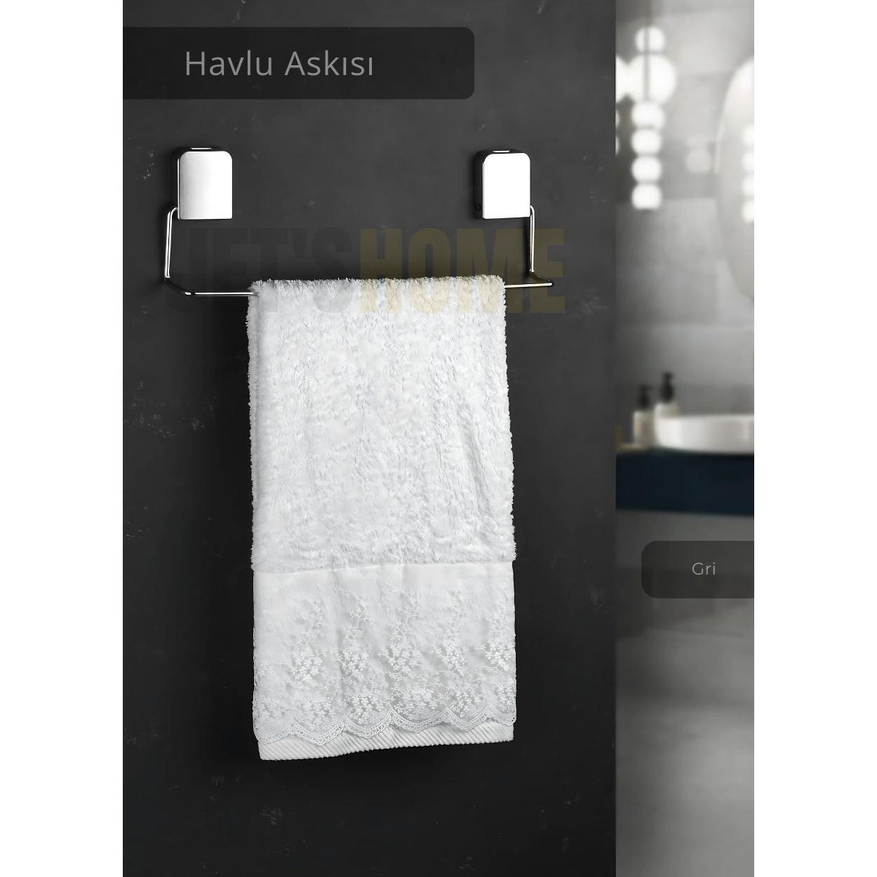 

Towel Rack Stainless Steel Self Adhesive Bathroom Towel Holder Organizer Chrome
