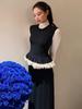 Jennie Kim Ji-soo Inspired Ruffled Sleeveless Top & Waist-Cinching Long Skirt Suit