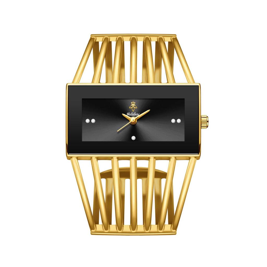 Yalalusi Women's Diamond Bracelet Wristwatch with Cage-style Strap