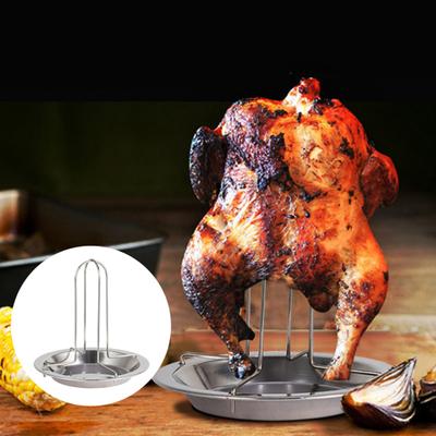 Hähnchenhalter, Antihaft-Grillwerkzeug, vertikaler Bräter aus Edelstahl, Hähnchenständer für Camping