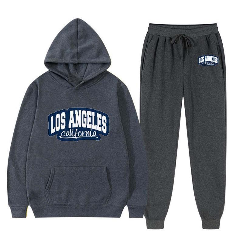 Men Women Hoodie Sweatshirt Set Winter Sport Jogging Tracksuit Fashion Print Casual