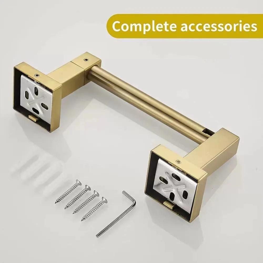 Bathroom accessories 304 stainless steel toilet paper holder Square paper rack wall mounted Movable tissue holder Towel Bar