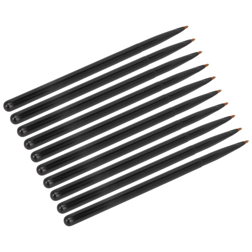 10 szt. Pędzelek do konturówki do ust Profesjonalny Miękki Przenośny Pędzelek do Makijażu Konturówki do Ust do Kosmetyków Czarny