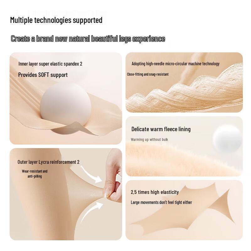 MIIOW Double-Layer Bare Leg Illusion Warm Tights