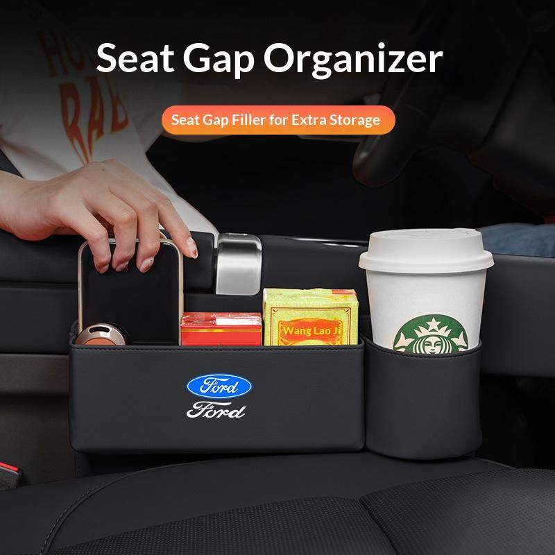 For Ford Mondeo Focus Explorer Escape Kuga Everest Bronco F-150 Ranger Transit Car Leather Seat Gap Storage Box CVX1