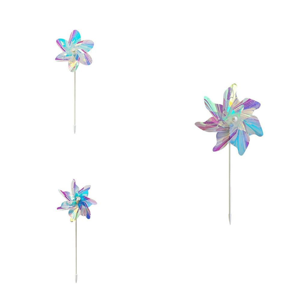 Colorful Reflective Plastic Windmill Toy For Outdoor Decoration Bird Repellent