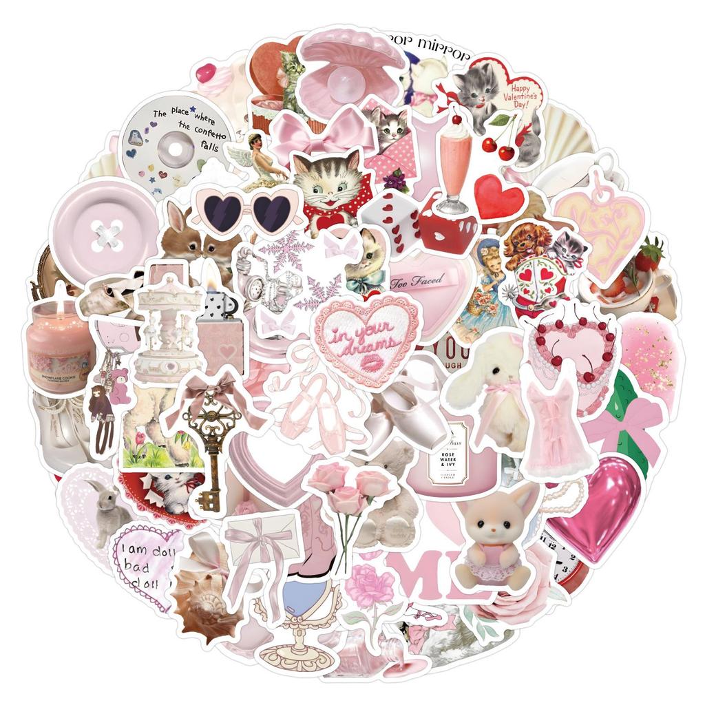 120 Coquette Cute Graffiti Stickers for Car, Notebook, and Luggage Decoration