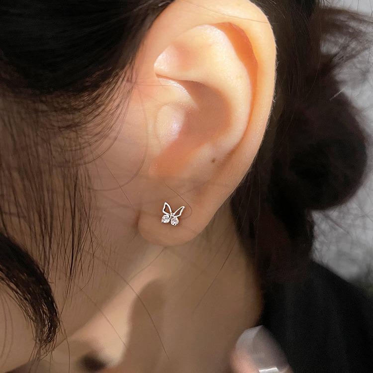 Butterfly Cubic Zirconia Stud Earrings for Women - Elegant, Simple, and Versatile Design