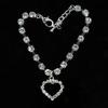 Bone Heart Pendant Rhinestone Necklace Collar for Puppy Pet