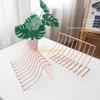 W89C 10 File Storage Shelf Book Stand Bookend Nordic Wrought Iron Holder for Home Office