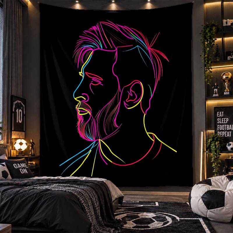 Duvara Asılan Duvar Halısı Lionel Messi Baskılı Kumaş Salon Yatak Odası Ev Dekorasyonu İçin